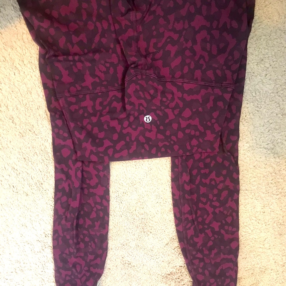 Lululemon Align Burgundy Leopard Leggings 28”